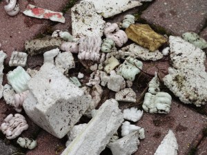 Styrofoam I pulled from Lake Harriet in Minneapolis. It is breaking into small pieces and could last forever!