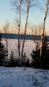 The lake is full of moving slush